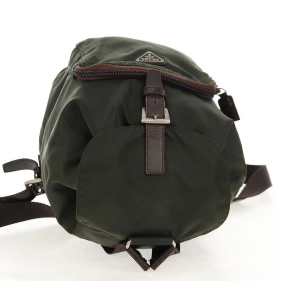 PRADA Backpack Nylon Khaki Silver - Picture 4 of 15